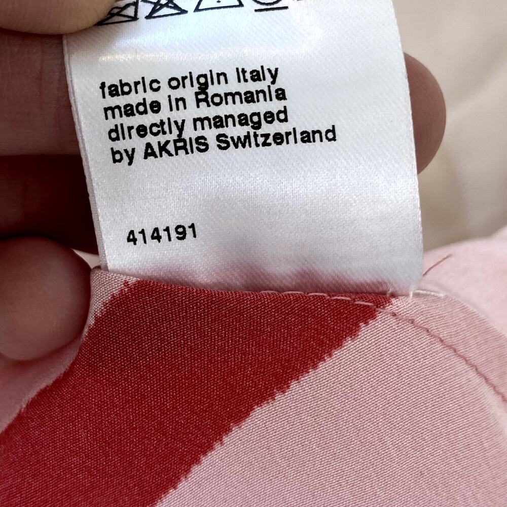 AKRIS Broken Stripe Sleeveless Midi A-Line Silk Dress US 8 - Picture 7 of 12